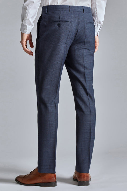 ARAT-Suits-Navy Textured Check Trouser- Ted Baker Romania